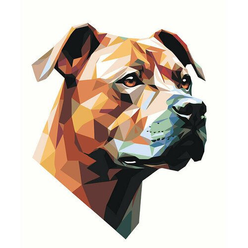 Картина по номерам на холсте Собака Стаффорд арт 2 40x50