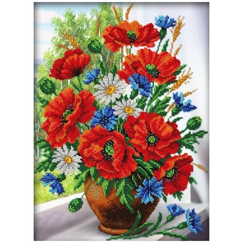 Паутинка Набор для вышивания бисером Любимые цветы (Б-1235), 38 х 28 см