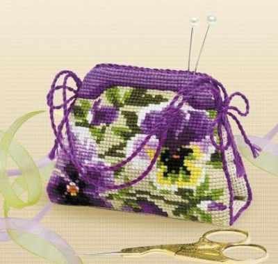 Набор для вышивания Риолис (Сотвори Сама) 1039 Игольница-сумочка 'Анютины глазки'