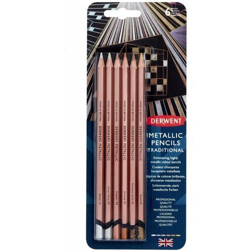 Набор цветных карандашей Metallic традиционные цвета 6 цветов в блистере