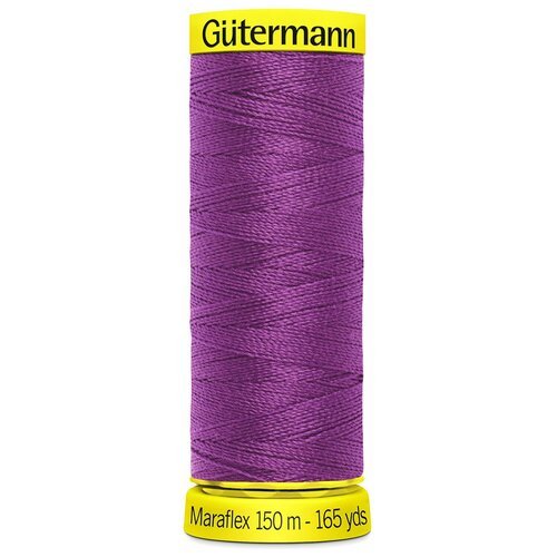 Нитки швейные Gutermann Maraflex 120 для эластичных, трикотажных материалов, 150 м, 100% ПБТ, 5 шт (321 малабарская слива)