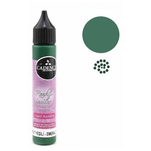 Краска акриловая контурная Cadence Colored Pearls, 25 ml. Emerald Green-556