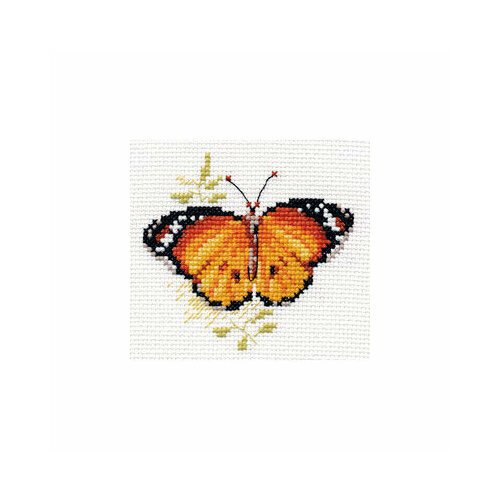 Набор для вышивания Алиса 0-148 Яркие бабочки. Оранжевая 9 х 8 см