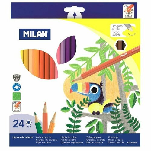 Карандаши цветные 24цв 6-гран Milan, 80024, 1110715
