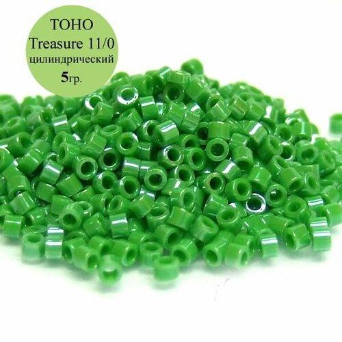 Цилиндрический бисер TOHO Treasure 11/0 5гр, цвет #130 (зеленый глянцевый, мята)