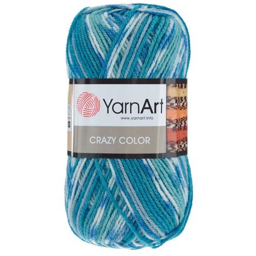 Пряжа YarnArt 'Crazy color' 100гр. 260м (25%шерсть,75%акрил) (138 секционный), 5 мотков