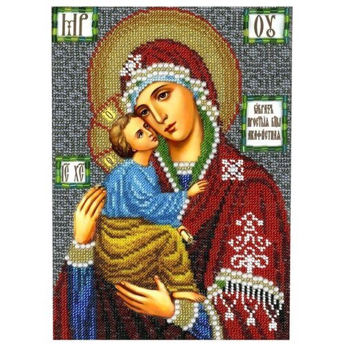 Вышиваем бисером Набор для вышивания бисером Икона Божией Матери Акафистная (L-149), 26 х 26 см