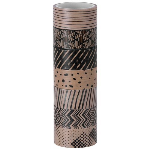 Клейкие WASHI-ленты для декора кофейные цвета, 15 мм х 3 м, 7 цветов, рисовая бумага, остров сокровищ, 661706