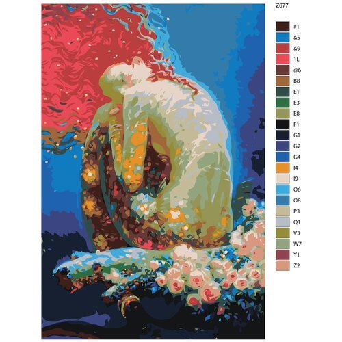 Картина по номерам Z-677 'Репродукция Виктора Низовцева. Женщина и цветы' 70x110
