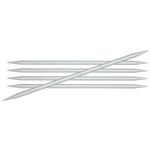 Спицы чулочные Knit Pro Basix Aluminum, 2,25 мм, 20 см, алюминий, серебристый, 5 шт (KNPR.45118)