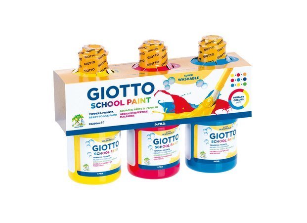 Набор краски на водной основе 3шт. Giotto School Paint 3цвета по 250мл. 542400