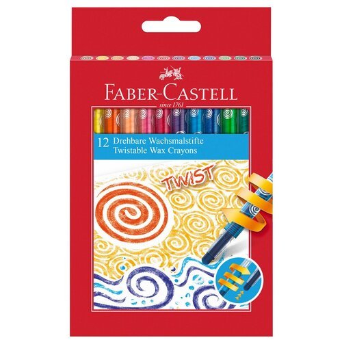 Faber-Castell Восковые мелки Twist, 12 шт микс