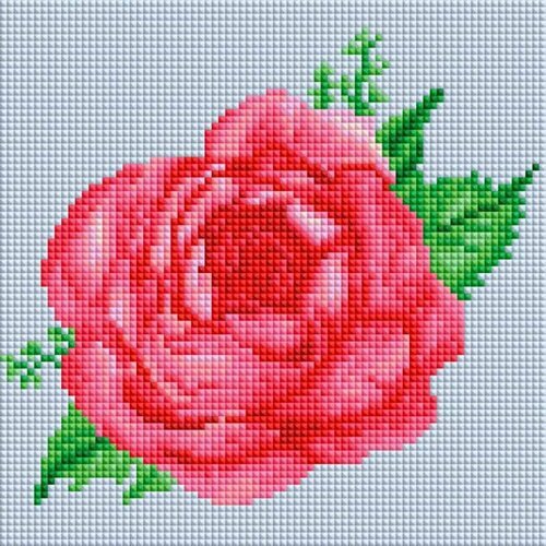 Набор для творчества Белоснежка алмазная мозаика холст Бархатная роза 25 см