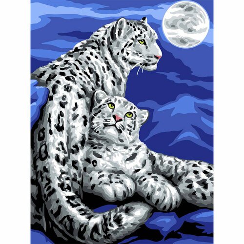 Канва Grafitec 'Снежные леопарды', ткань с рисунком, серия 11,000, 60х50 см