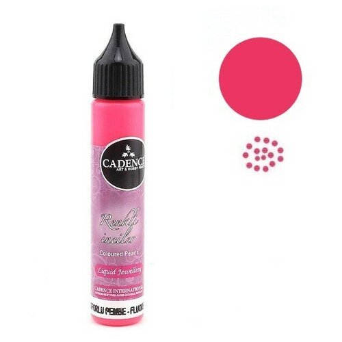 Краска акриловая контурная Cadence Colored Pearls, 25 ml. Flourescent Pink-574