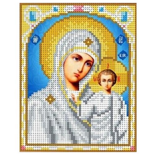 Каролинка Набор для вышивания бисером Богородица Казанская,КБИН 5001, 16 х 16 см