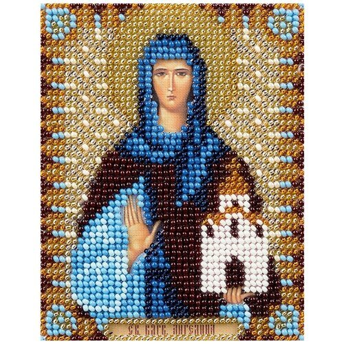 PANNA Набор для вышивания бисером Икона Святой Преподобной Ангелины Сербской (CM-1752), разноцветный, 11 х 8.5 см