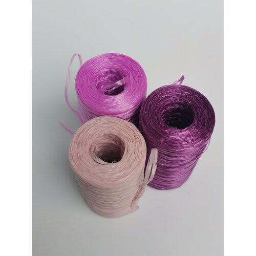 Нить для вязания мочалки, сиреневая, тонкая, разноцветная, для ручного вязания