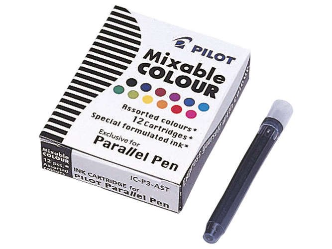 Картридж для перьевой калиграф.ручки IC-P3-AST, 12 цветов, PILOT