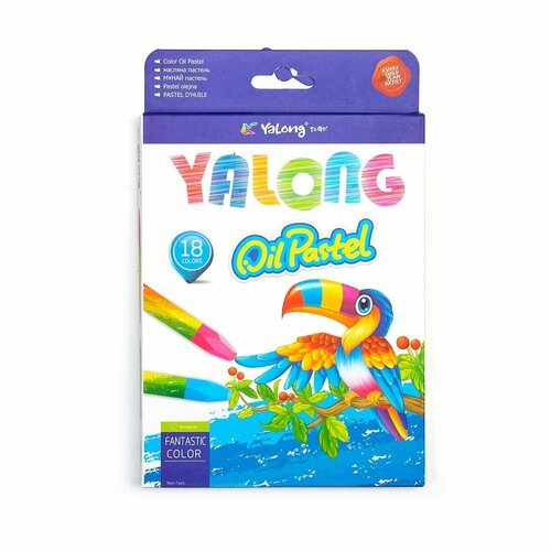 Yalong Пастель масляная Yalong 'Toucan', 18 цветов, шестигранная, картонная упаковка с европодвесом