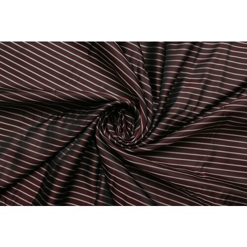 Ткань подкладочная Zegna чёрно-бордовая в серую полоску, ш138см, 0,5 м