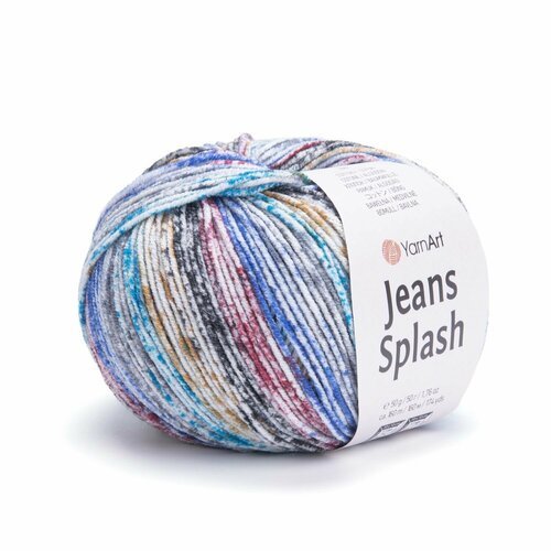 Пряжа YarnArt Jeans Splash | Турция | 5шт упаковка | Акрил: 45%, Хлопок: 55%