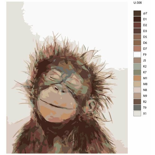 Картина по номерам U-306 'Маленькая пушистая обезьянка' 80x100 см