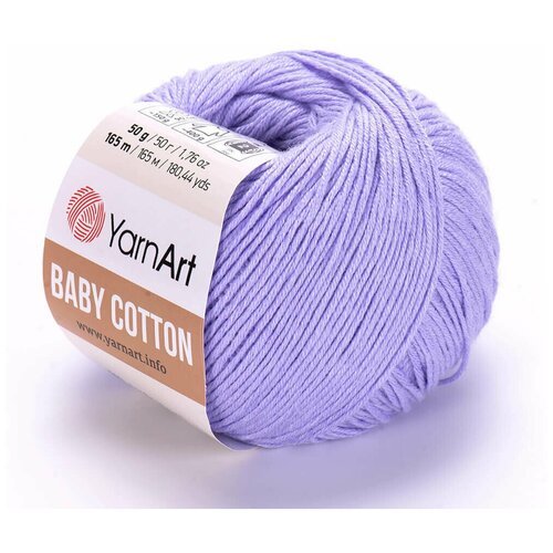 Пряжа для вязания YarnArt Baby Cotton (Бэби Коттон) - 10 мотков 417 сирень, для детских вещей и амигуруми, 50% хлопок, 50% акрил, 165 м/50 г