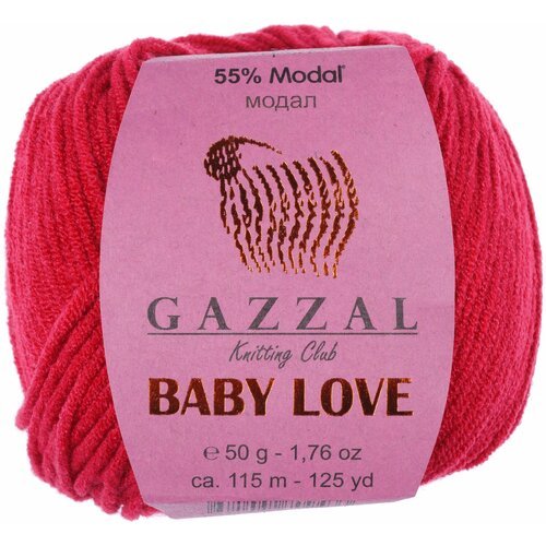 Пряжа Gazzal Baby Love красный (1604), 55%модал/45%акрил, 115м, 50г, 1шт