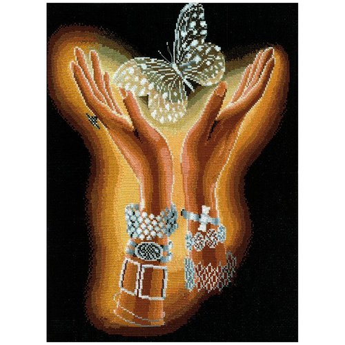 Сделай своими руками Набор для вышивания крестиком Хрустальная бабочка (Х-04), разноцветный, 40 х 31 см