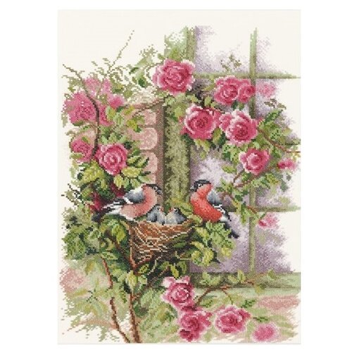 Lanarte Набор для вышивания Гнездящиеся птицы на плетистой розе (0008020-PN), 29 х 39 см