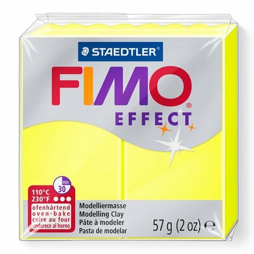 Полимерная глина запекаемая 57г FIMO neon effect, желтый 5047362