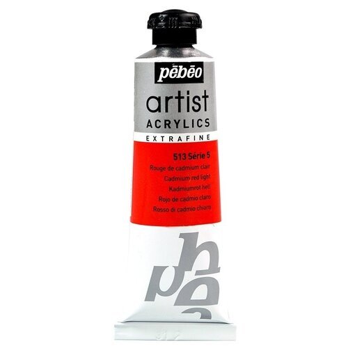 Краски акриловые PEBEO Artist Acrylics extra fine №5 37 мл 910-513 кадмий светло-красный