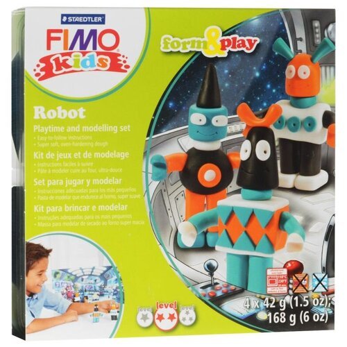 Полимерная глина FIMO kids form&play Детский набор Робот (8034 03 LZ) 168 г