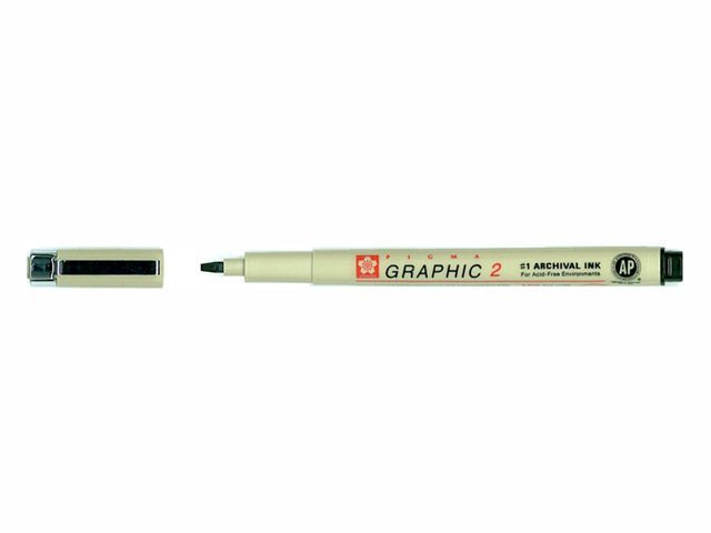 Капиллярная ручка «Pigma Graphic 2», Sakura, чёрная