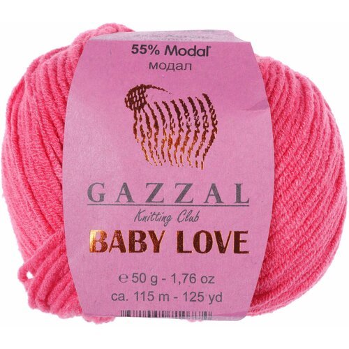 Пряжа Gazzal Baby Love коралловый (1612), 55%модал/45%акрил, 115м, 50г, 5шт