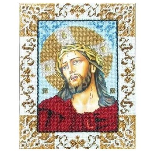 Вышиваем бисером Набор для вышивания бисером Икона Иисус в терновом венце (L-10), 24 х 24 см