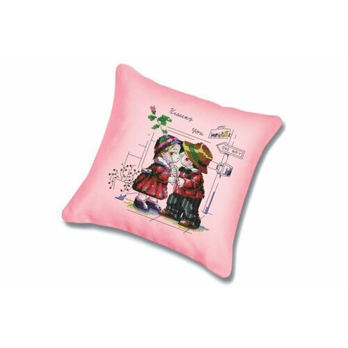 Набор для вышивания крестом белоснежка Подушка Чувства, канва розовая, 45*45см