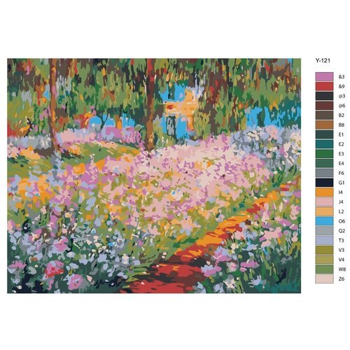 Картина по номерам Y-121 'Клод Моне - ирисы в саду' 80x100