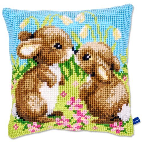 Vervaco Набор для вышивания Подушка. Маленькие кролики (PN-0021437), 40 х 40 см