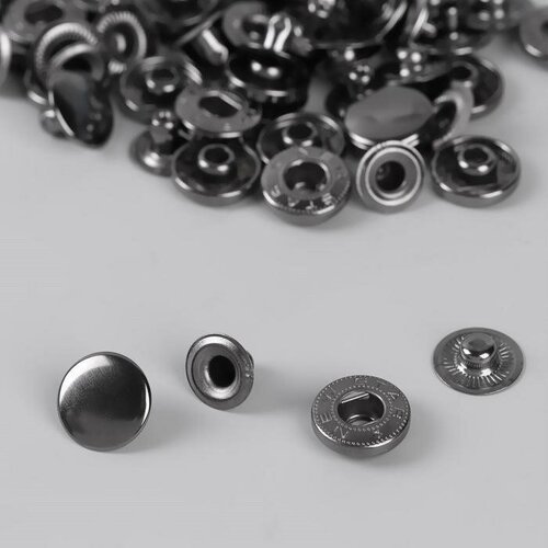 Кнопки установочные, Альфа (S-образные), d = 15 мм, цвет чёрный никель, 20 штук