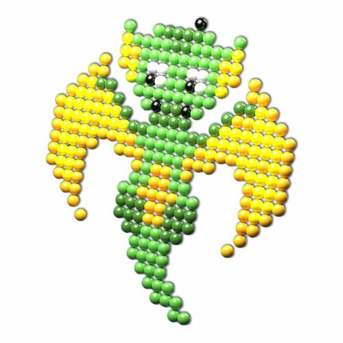 Эврики Аквамозаика «Дракончик зелёный», более 1000 шариков, 3 трафарета, в пакете