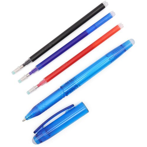 Ручка для ткани термоисчезающая, с набором стержней : белый, розовый, чёрный, синий Hobby&Pro, 410109