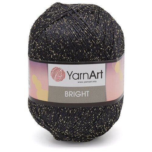 Пряжа для вязания YarnArt 'Bright' 90гр 340м (80% полиамид, 20% металлик) (105 черный-золото), 6 мотков