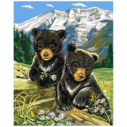 Канва/ткань с рисунком Grafitec серия 10.000 50 см х 40 см 10.509 Медвежата весной
