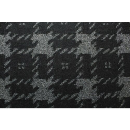 Ткань Лоден шерстяной Pied-de-Poule чёрно-серый, 360 г/пм, ш142см, 0,5 м