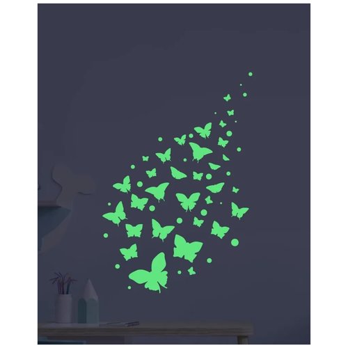 Светящиеся наклейки в темноте 'Бабочки' для создания эффекта звездного неба, влагостойкие интерьерные наклейки для детей на стену для декора