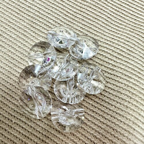 Пуговицы Swarovski Прозрачные, Crystal Unfoiled, 18мм, 5шт