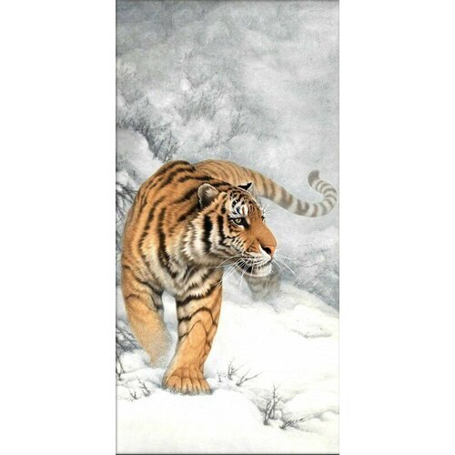Тигр зимой #АЖ-4128 Алмазная живопись Набор алмазная мозаика 30 х 60 см