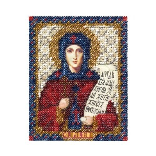 PANNA Набор для вышивания бисером Икона Преподобной Ксении (CM-1215), разноцветный, 1 шт., 10.5 х 8.5 см